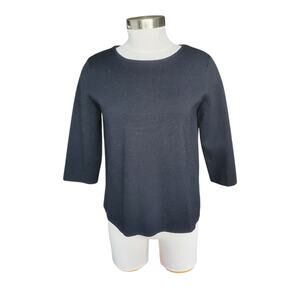 Cruciani Wool Sweater Womens Cropped Sleeve Black 42 Medium 6